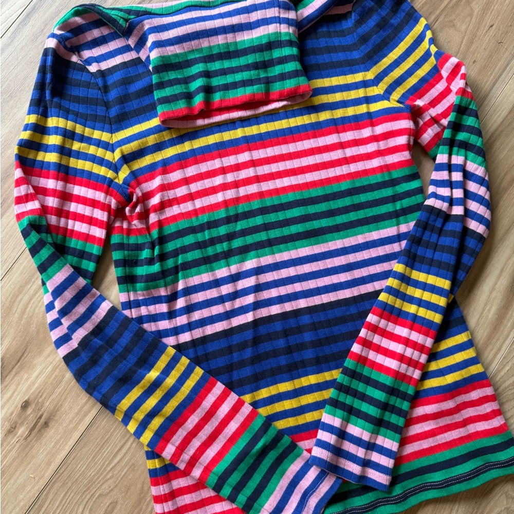 Boden Multicolor Striped Long Sleeve Top